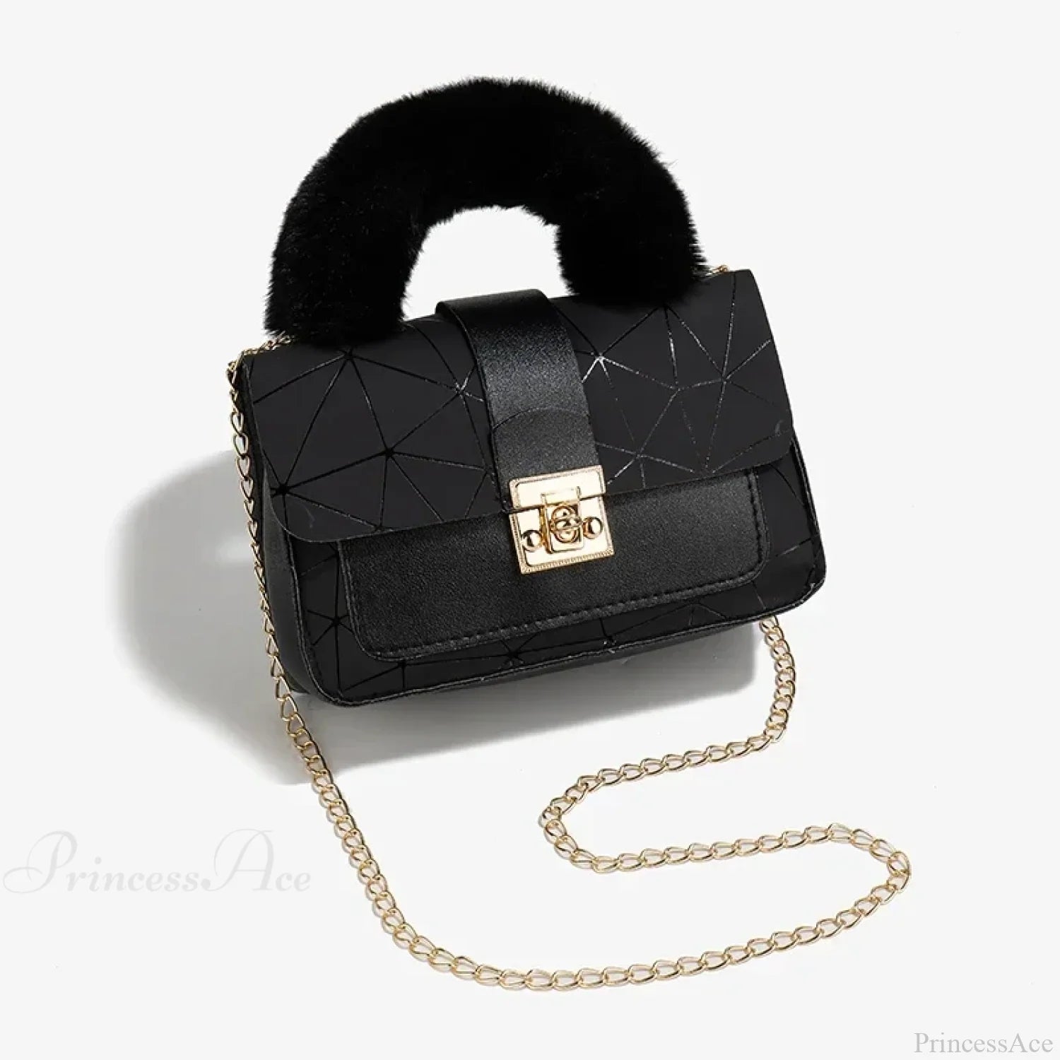 Plush Small Square Printed Messenger Handbag handbag-250126