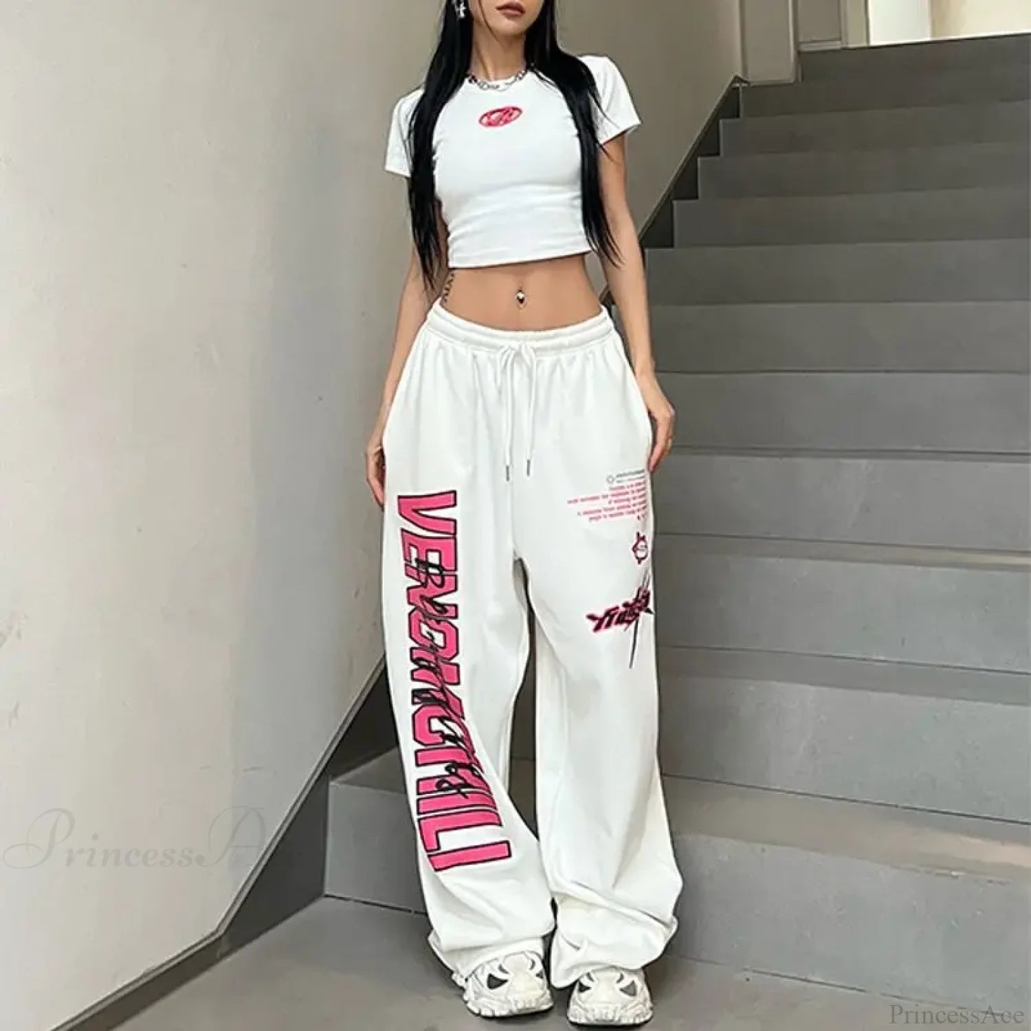 Printed Drawstring Casual Pants