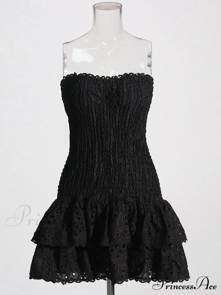 Printed Ruched Tube Mini Dress - Free From Label