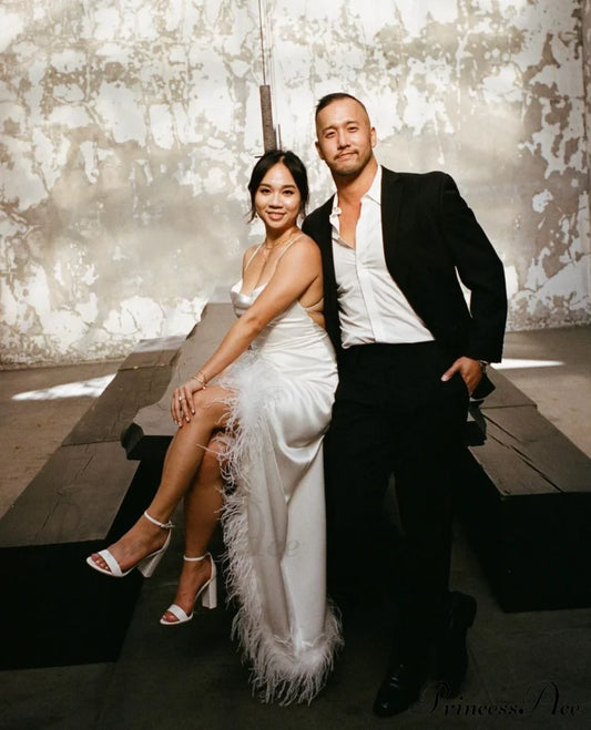 Priscilla Elegant Feather Dress 8 Days / 2 Xs