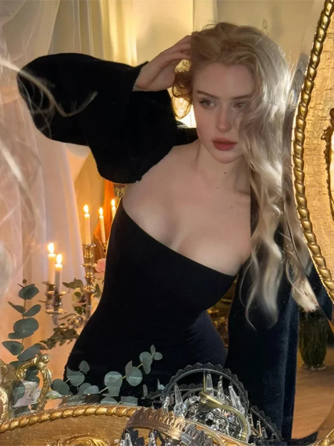 Puff Sleeve Square Collar Mini Dress