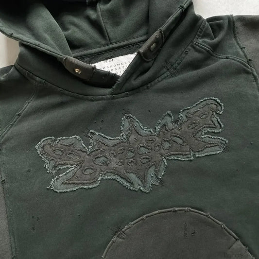 Punk Hip-Hop Embroidered Hoodie