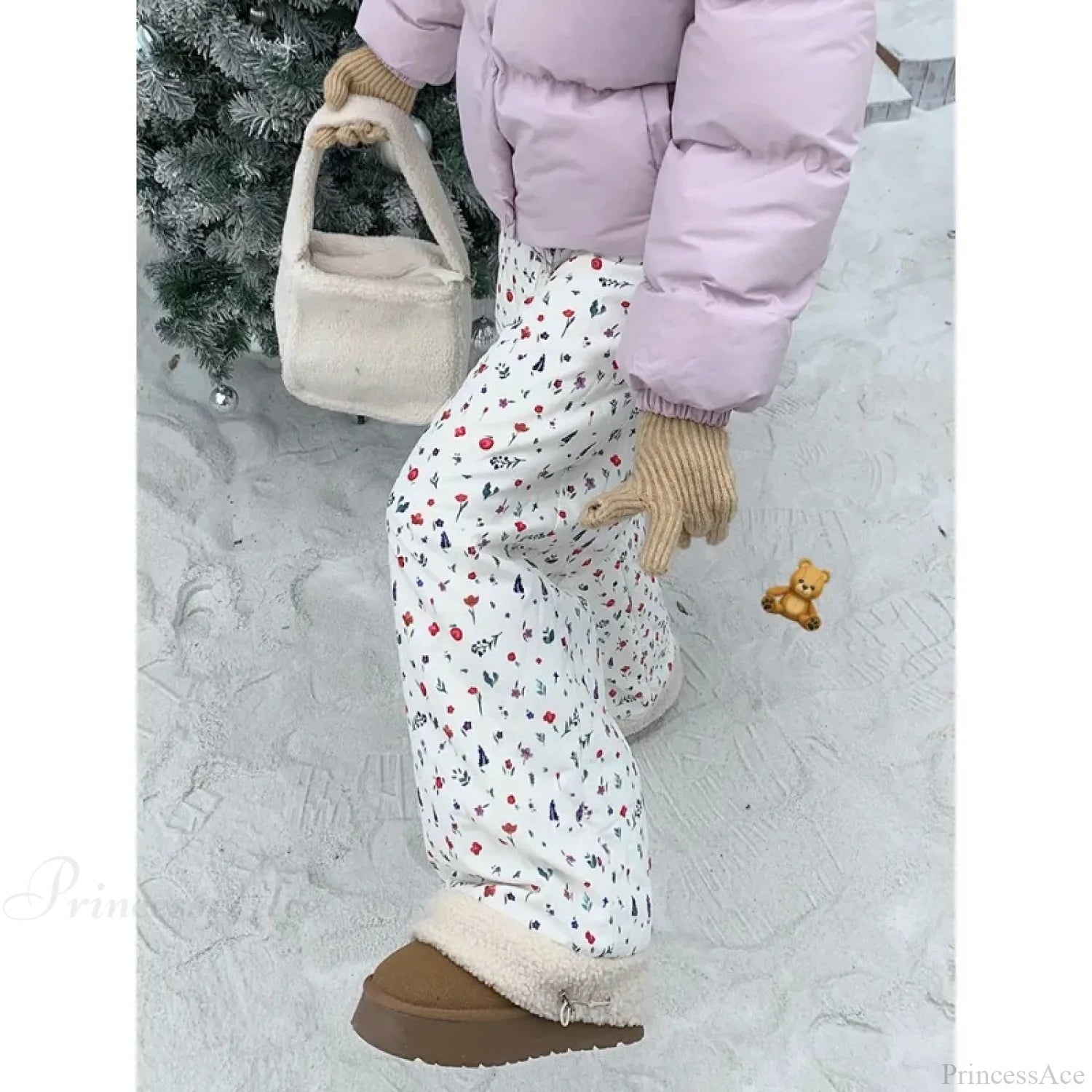 Quilted Brushed Winter Pants Y2K Pants