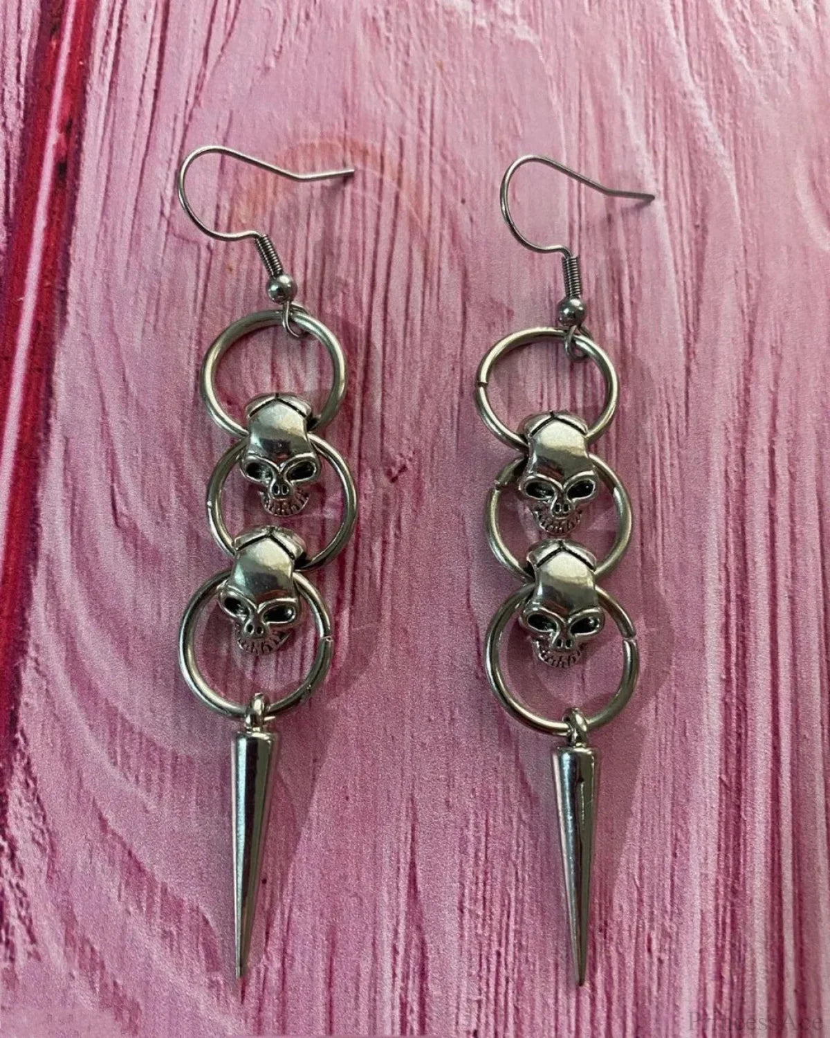 Rebel Celestial Cross Silver Empty Heart Earring color11 / CHINA