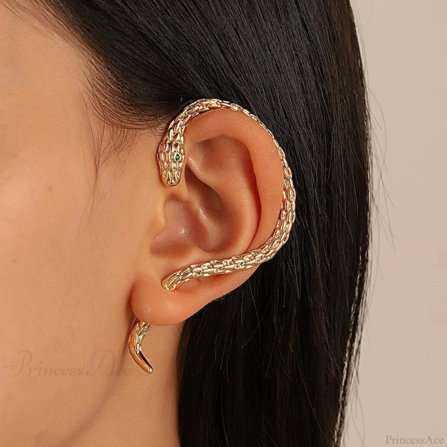 Rebellious Dark Scorpion Metallic Serpent Clip Earring gold