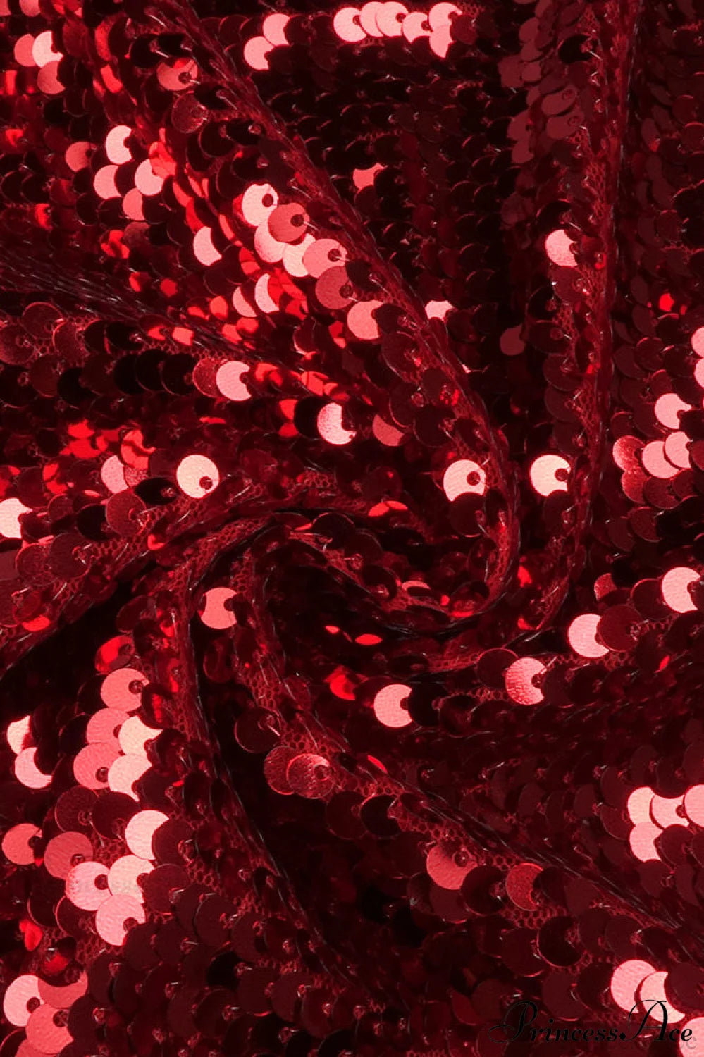 Red Sequin Spaghetti Strap Party Dress