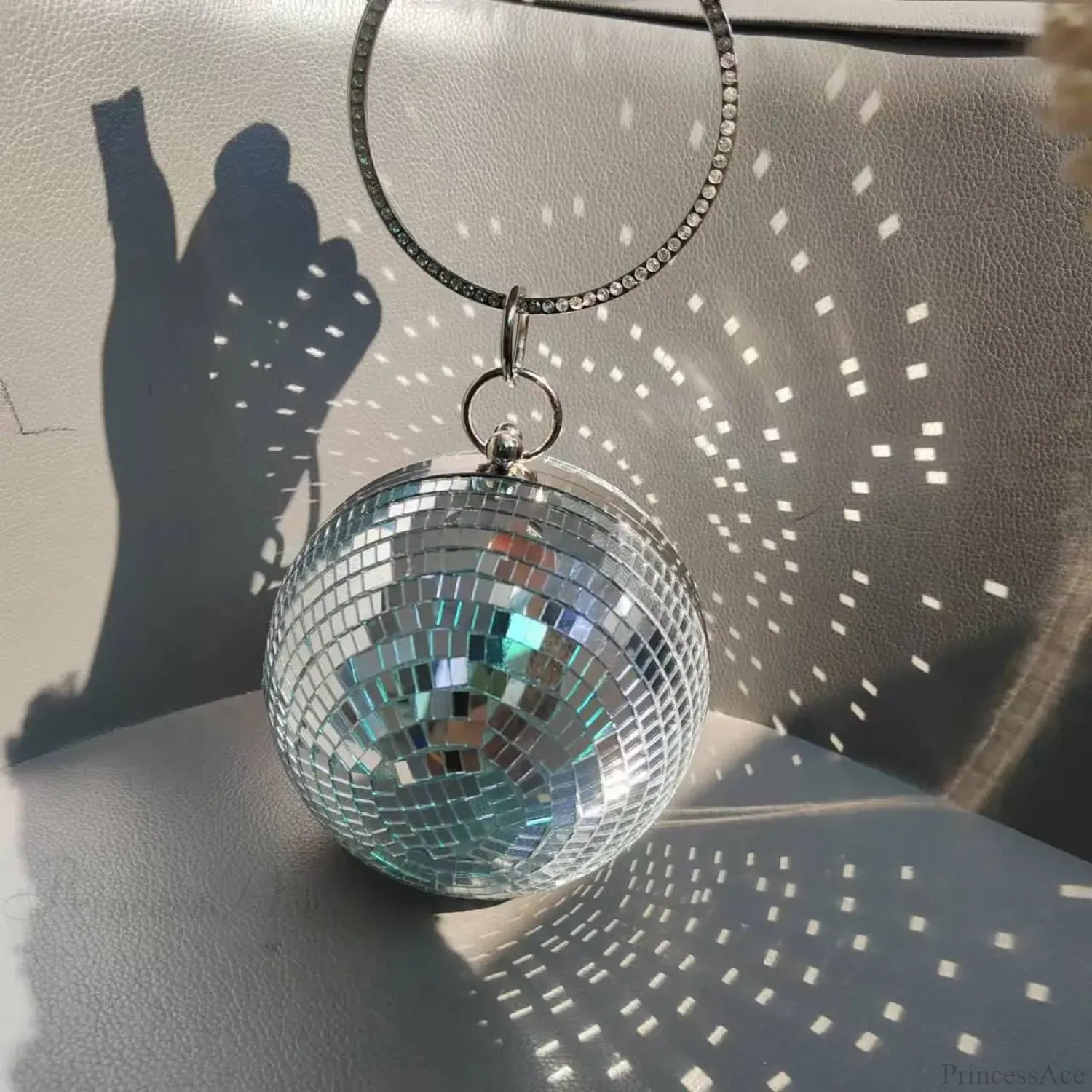 Reflective Disco Ball Party Clutch Wristlet (20cm / Silver wristlet-250126