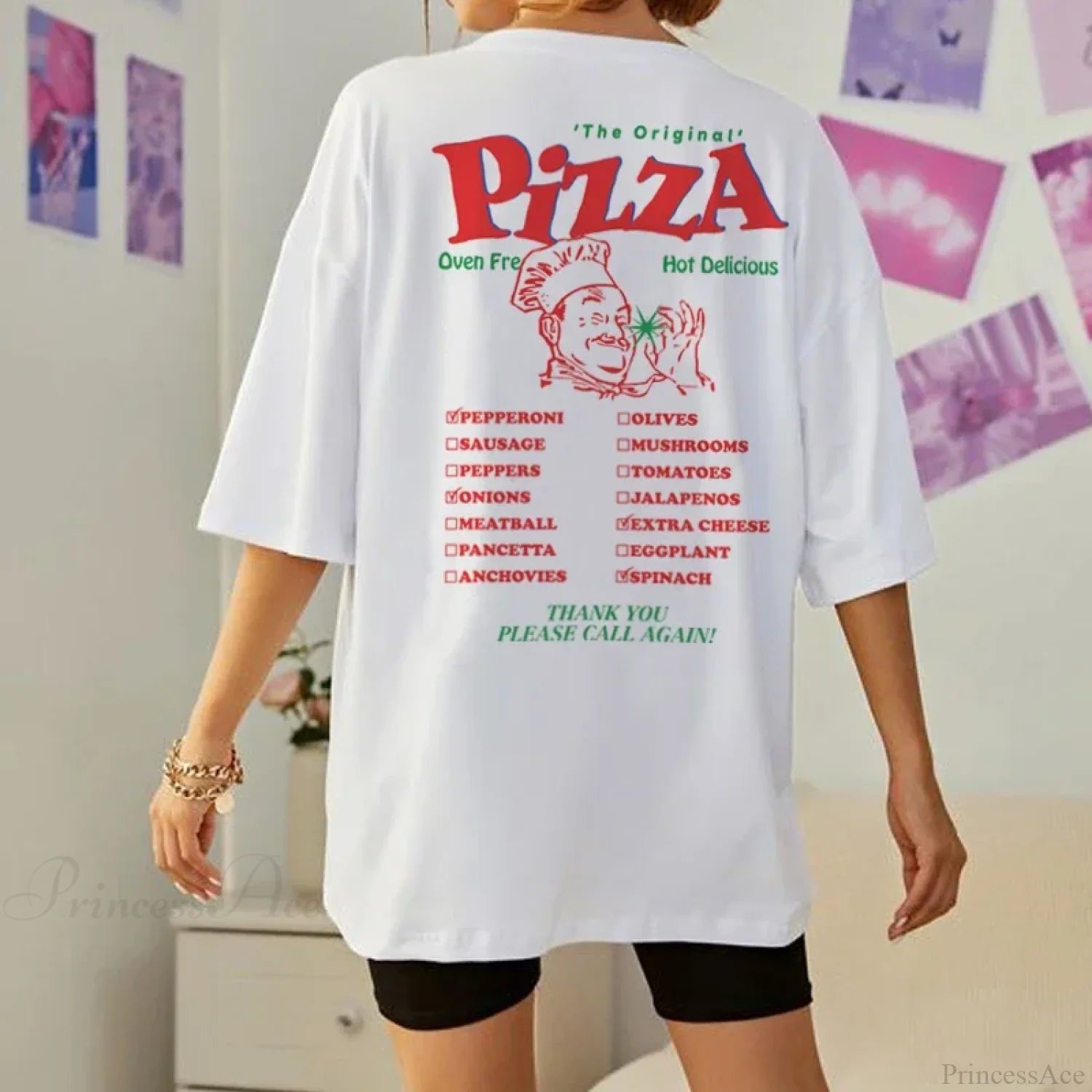 Retro Funny Pizza T-shirt WHITE / S t-shirt-250223