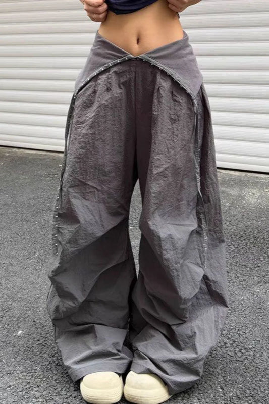 Retro Jazz Dance Loose Fit Cargo Pant Grey / S