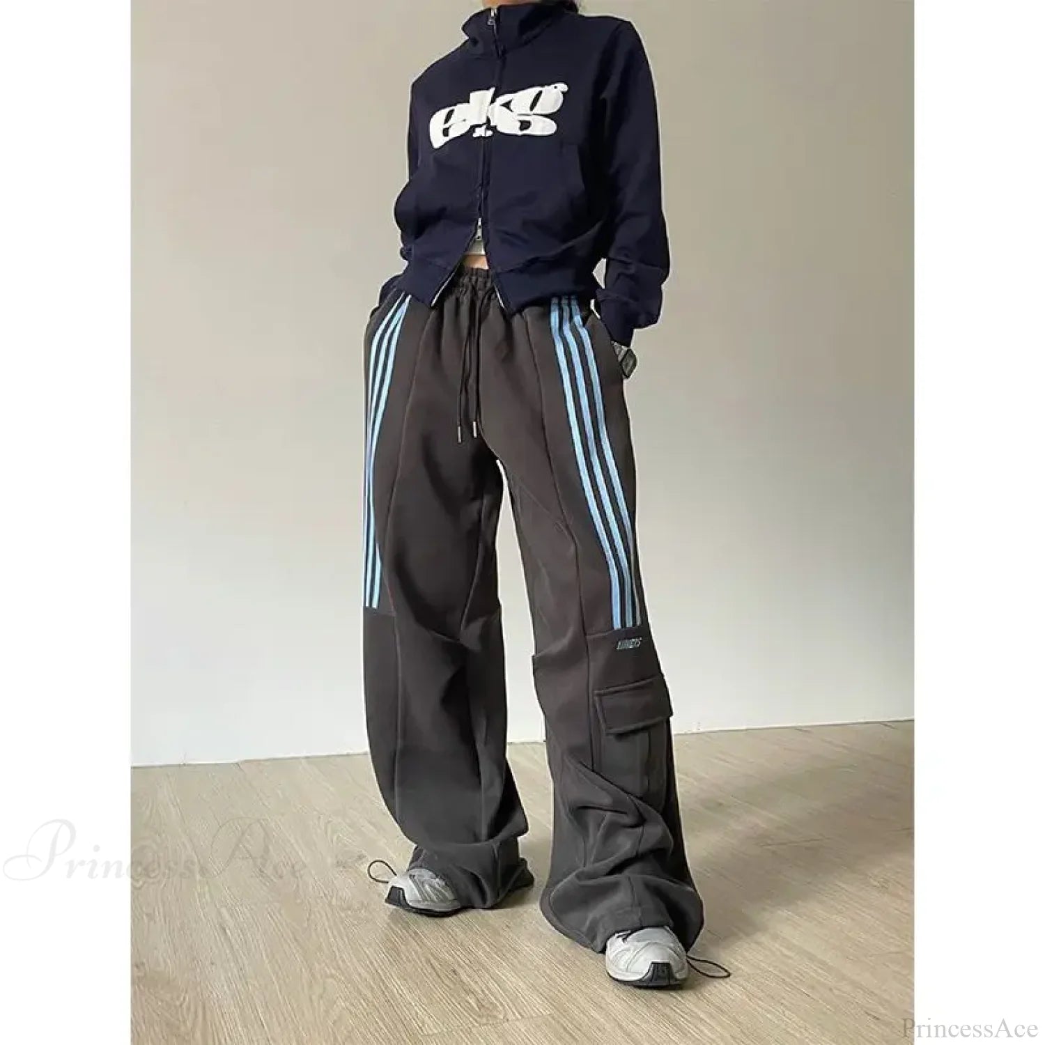 Retro Lazy Stripes Wide Leg Pants