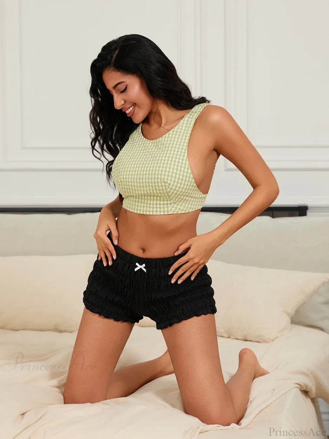 Retro Ruffle Ruched Bloomer Short short-250223