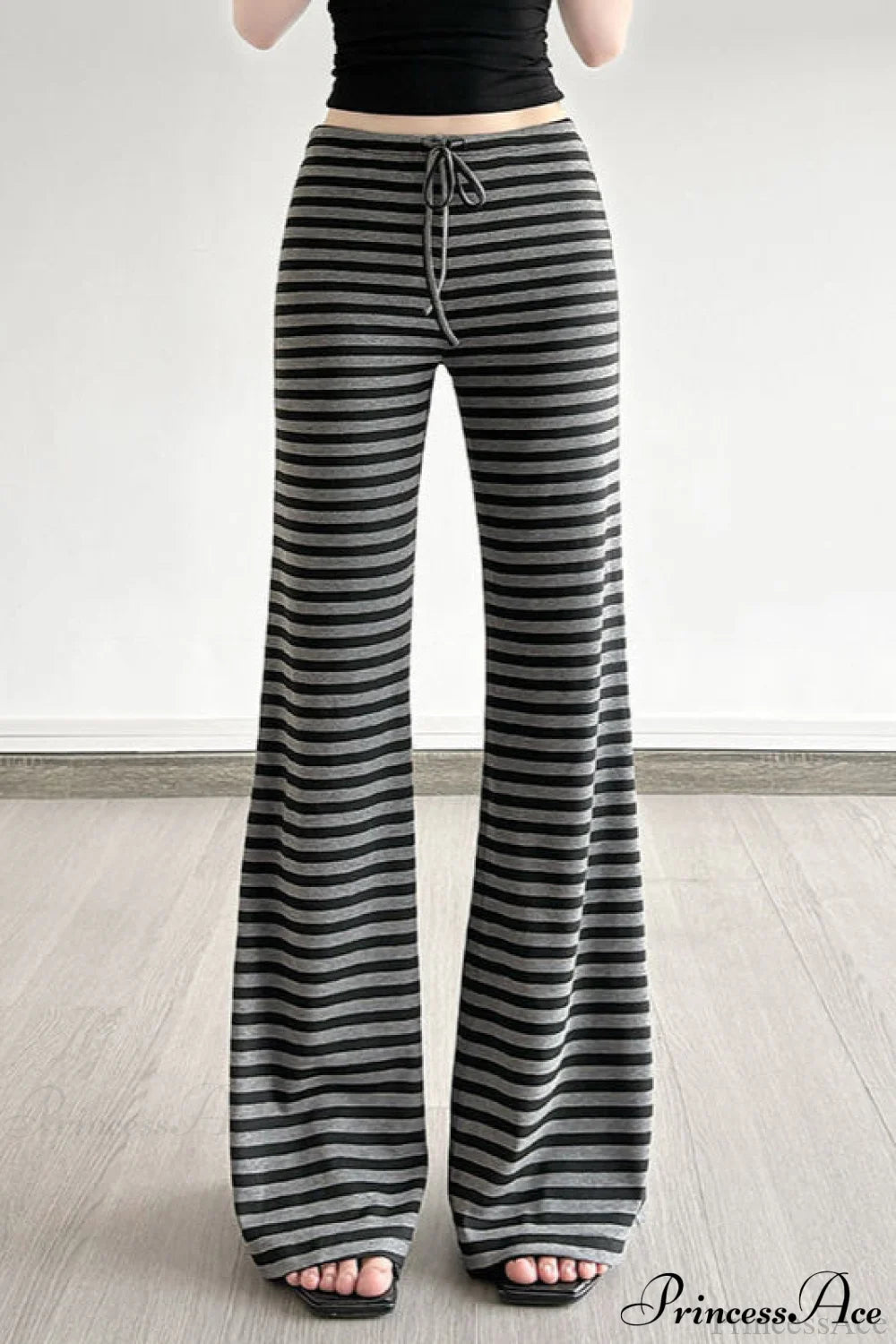 Retro Striped Bootcut Knit Pants