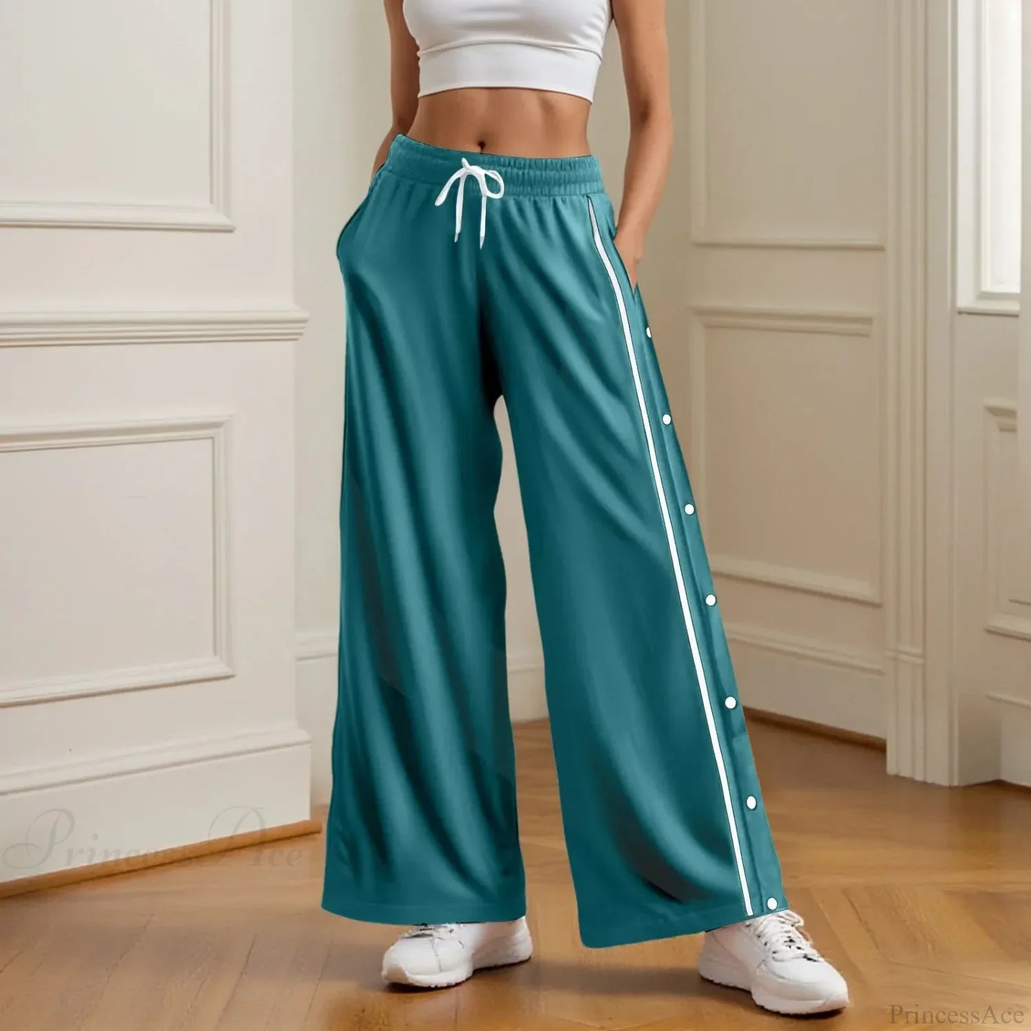 Retro Wide Leg High Street Cargo Pants Green / S