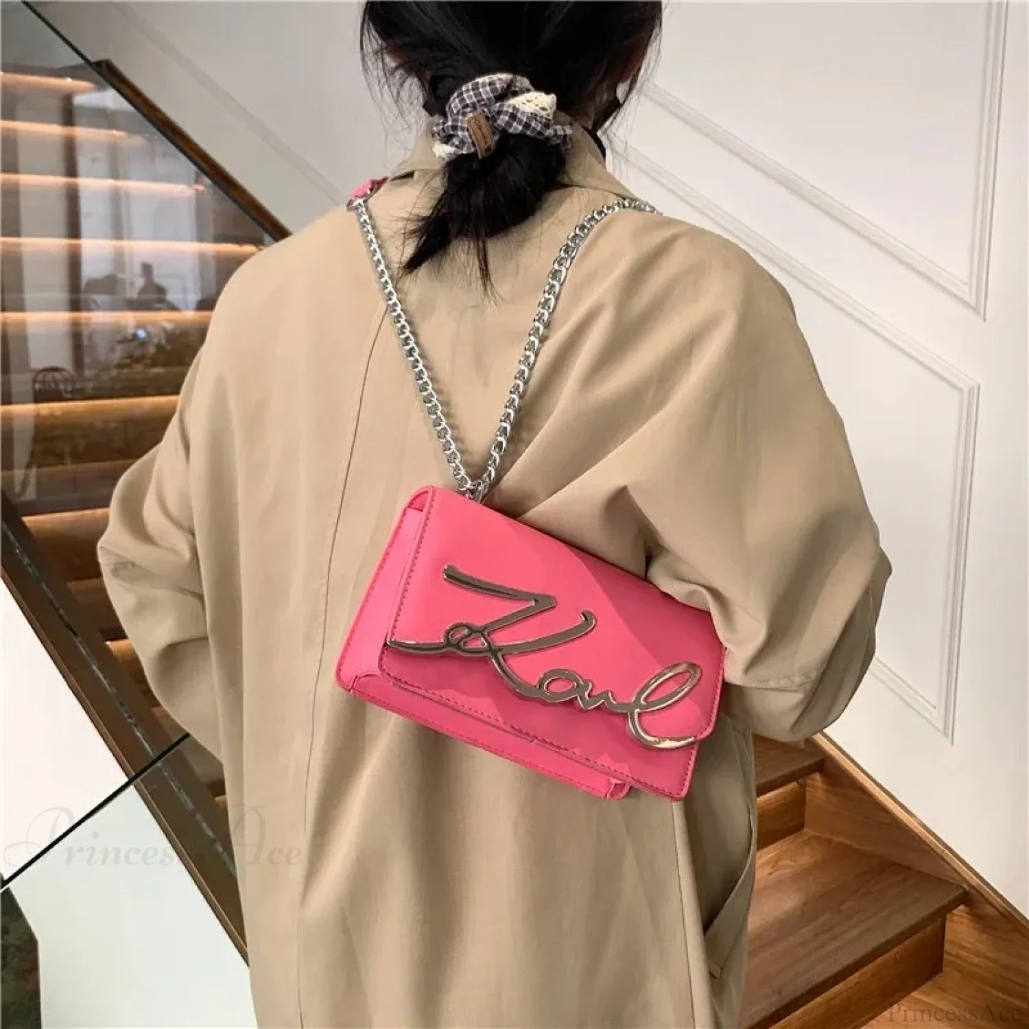 Retro Zipper Square Shoulder Tote Bag shoulder-250126