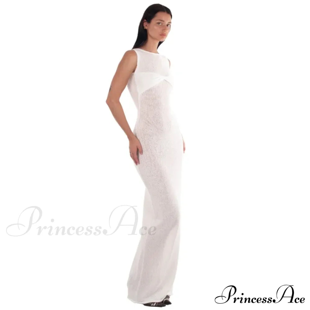 Ribbed Knit Bandeau Charming Sleeveless Midi Dress