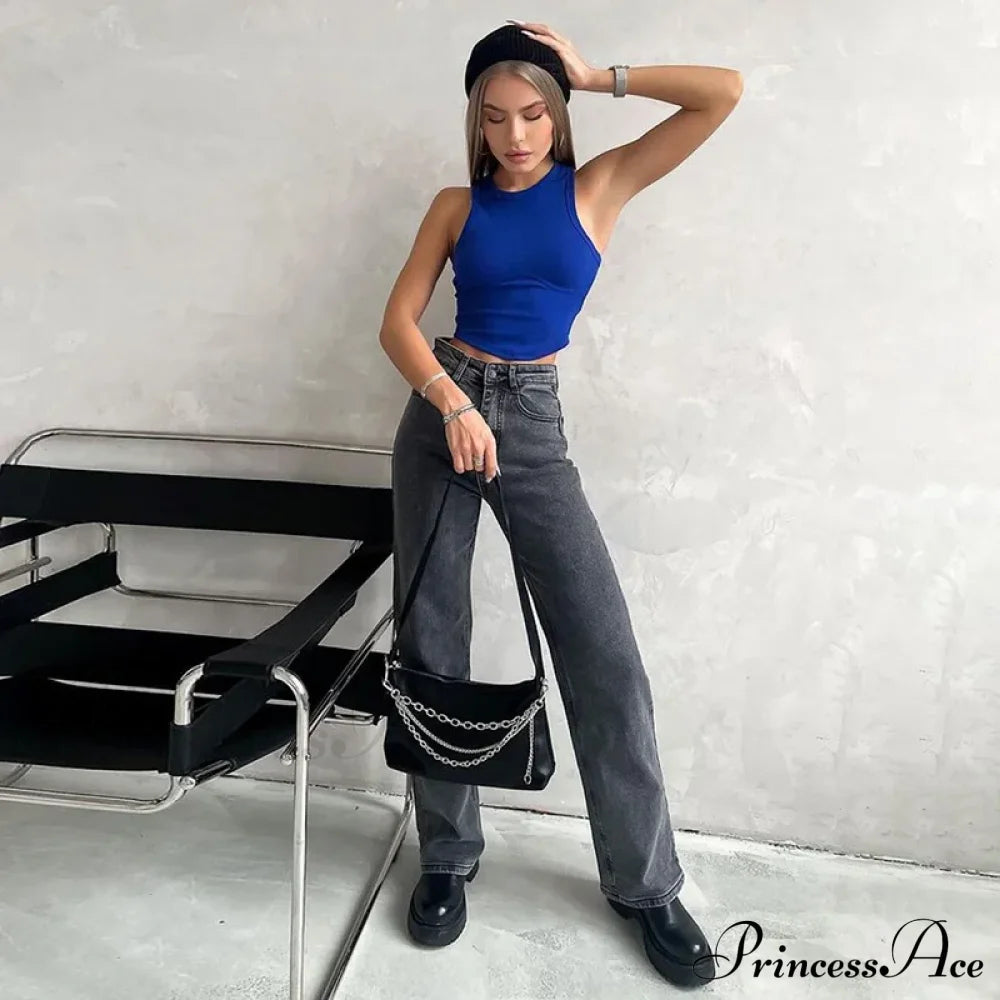 Ribbed Solid Women Skinny O-Neck Sleeveless Body-Shaping All-Matching Vest Female Streetwear