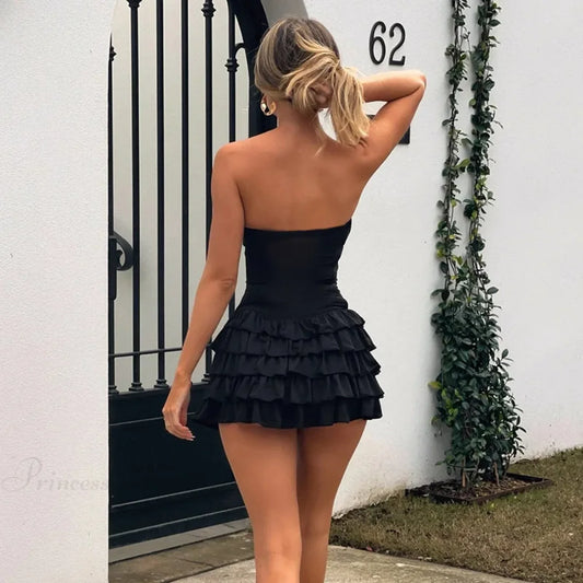 Rivet Waist Wrap A-line Gown Vacation Dress vacationdress-250223