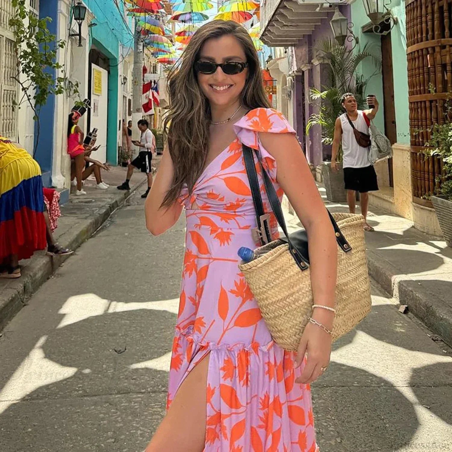 Ruffle One Piece Skirt Two Piece Set pink one piece and skirt / S