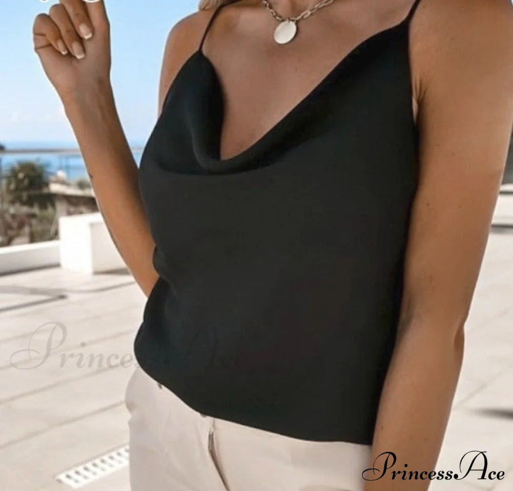 Ruffle Spaghetti Warm-Season Blouse Muyogrt Neck Strap V Backless Sleeveless Women Casual Shirts