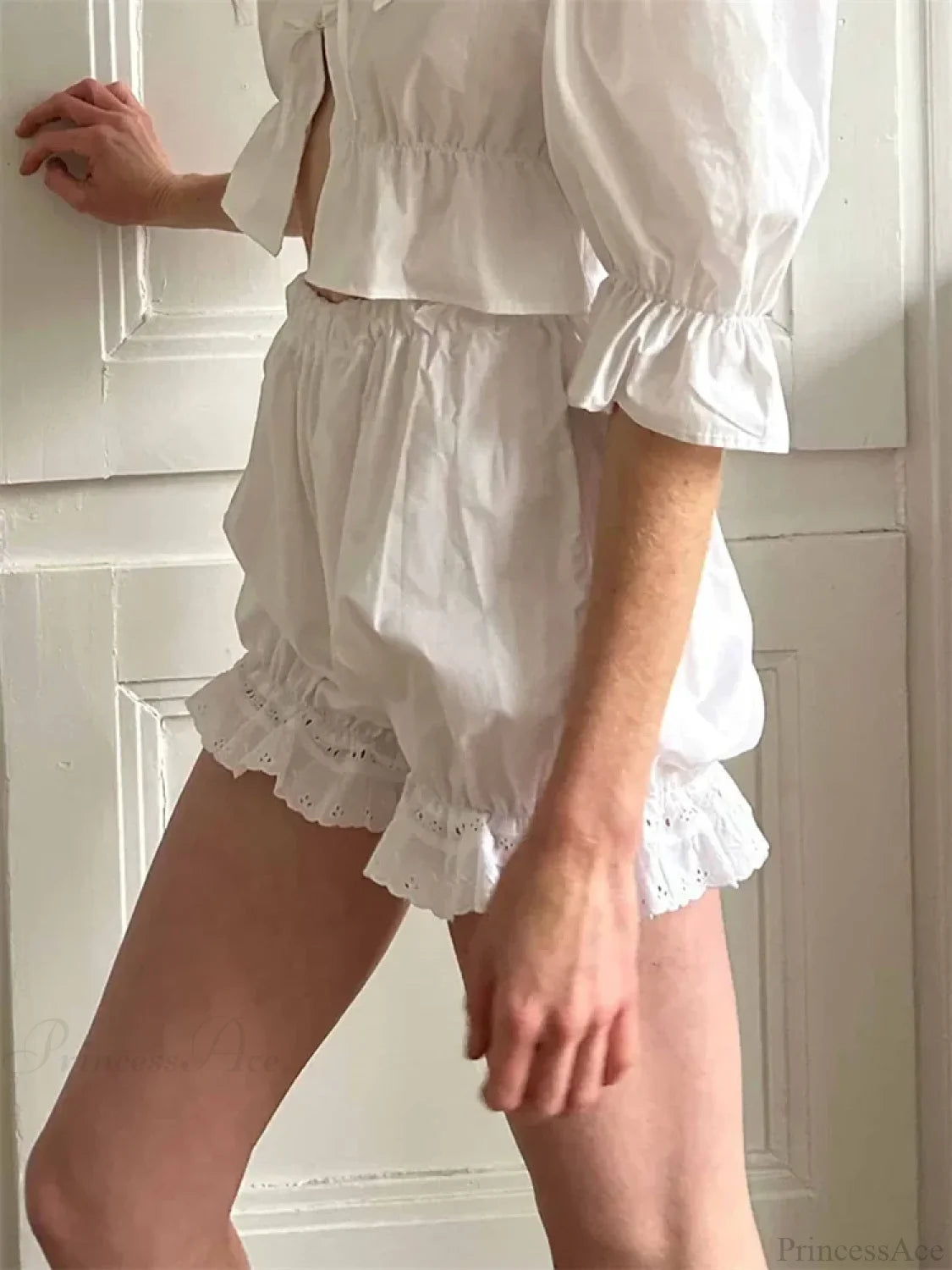 Ruffled Bubble Lounge Short short-250223
