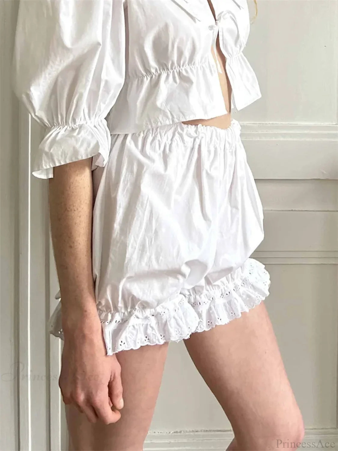 Ruffled Bubble Lounge Short short-250223