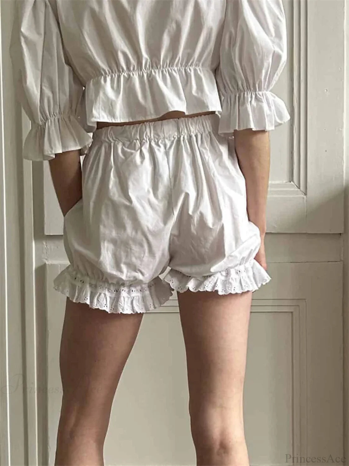 Ruffled Bubble Lounge Short short-250223