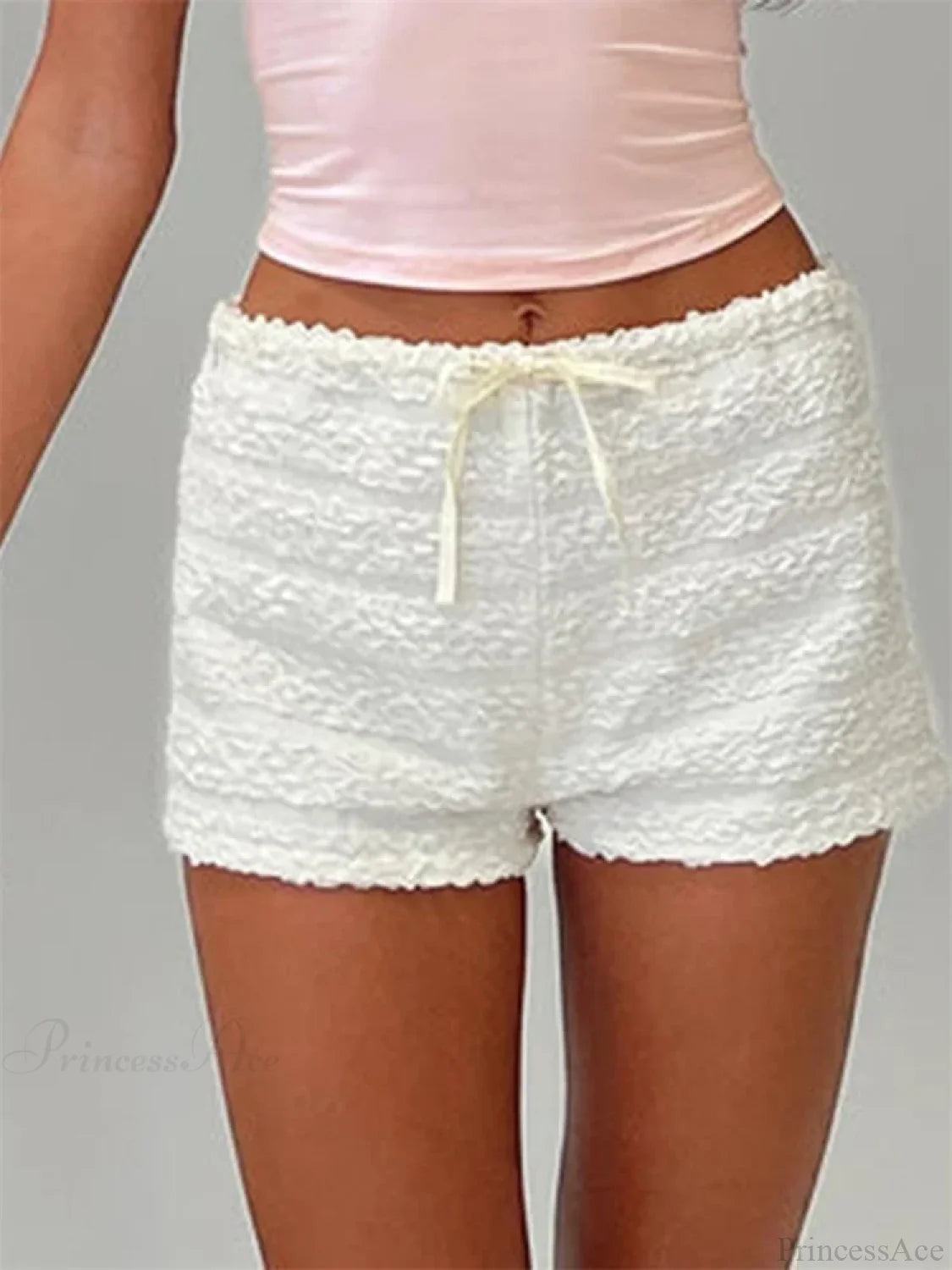 Ruffled Tie-Up Elastic Waist Short short-250223