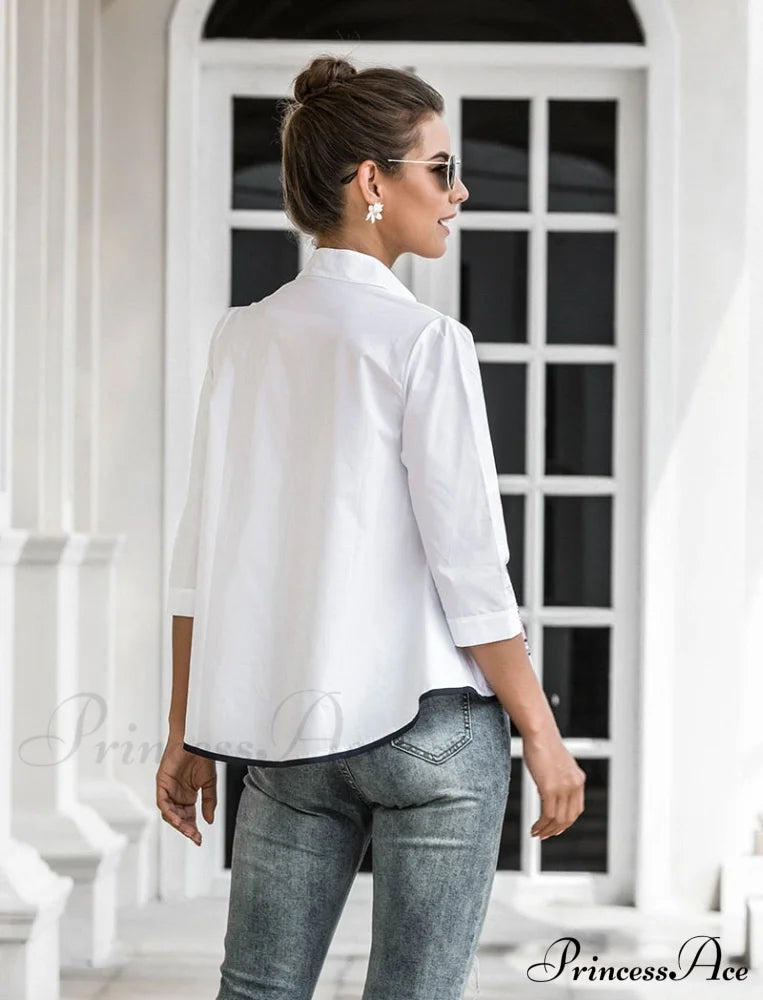 Sana Embroidered Shirt Tops & Blouses