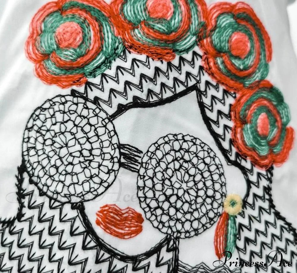 Sana Embroidered Shirt Tops & Blouses