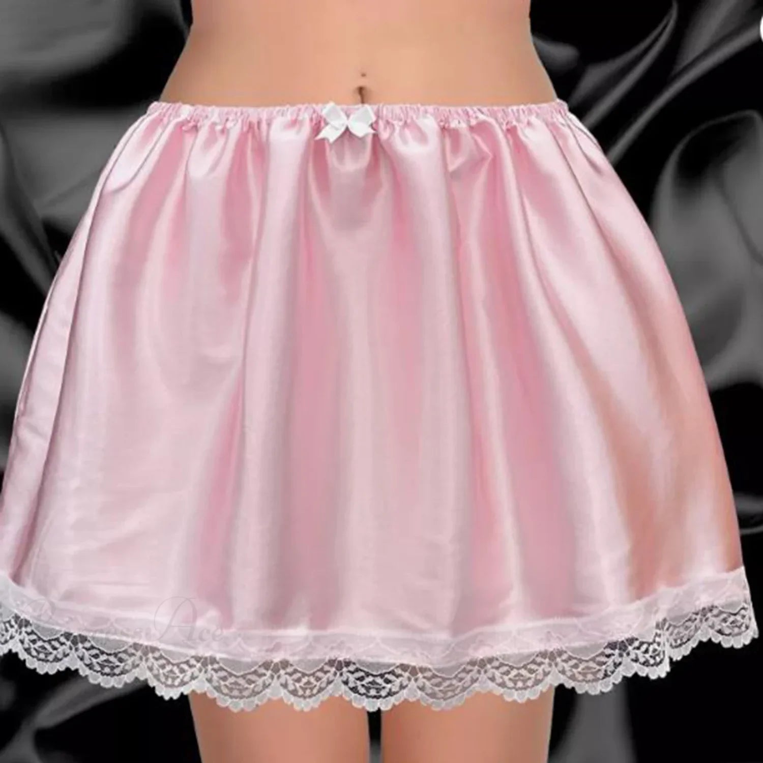 Satin Bow Puffy Drape Skirt skirts-250223