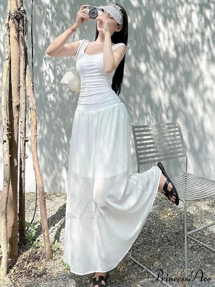 Scoop Neck Bodycon Maxi Dress In Black Black Long Maxi Dress