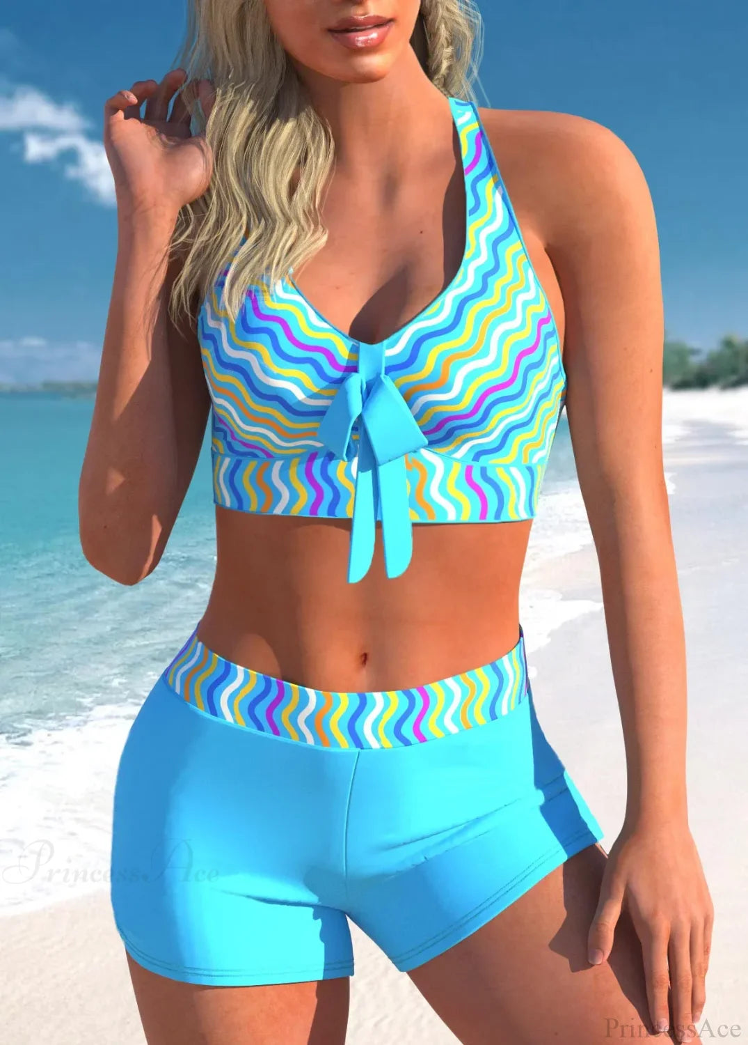 Seaside Sexy Single Item Two Piece Set cyan / S