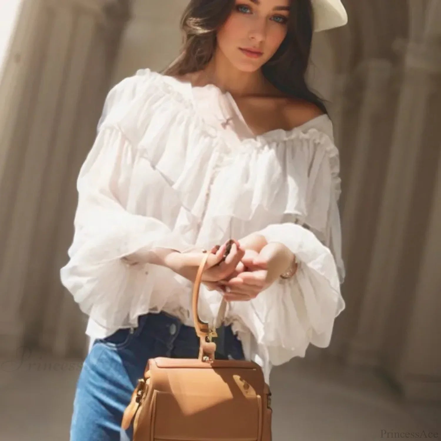 See Through Boho Mesh Ruffle Blouse blouse-250223