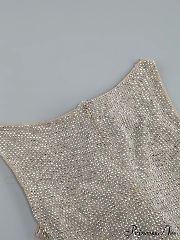 Sequin Flower Details Cut Graceful Out Bodycon Mini Dress