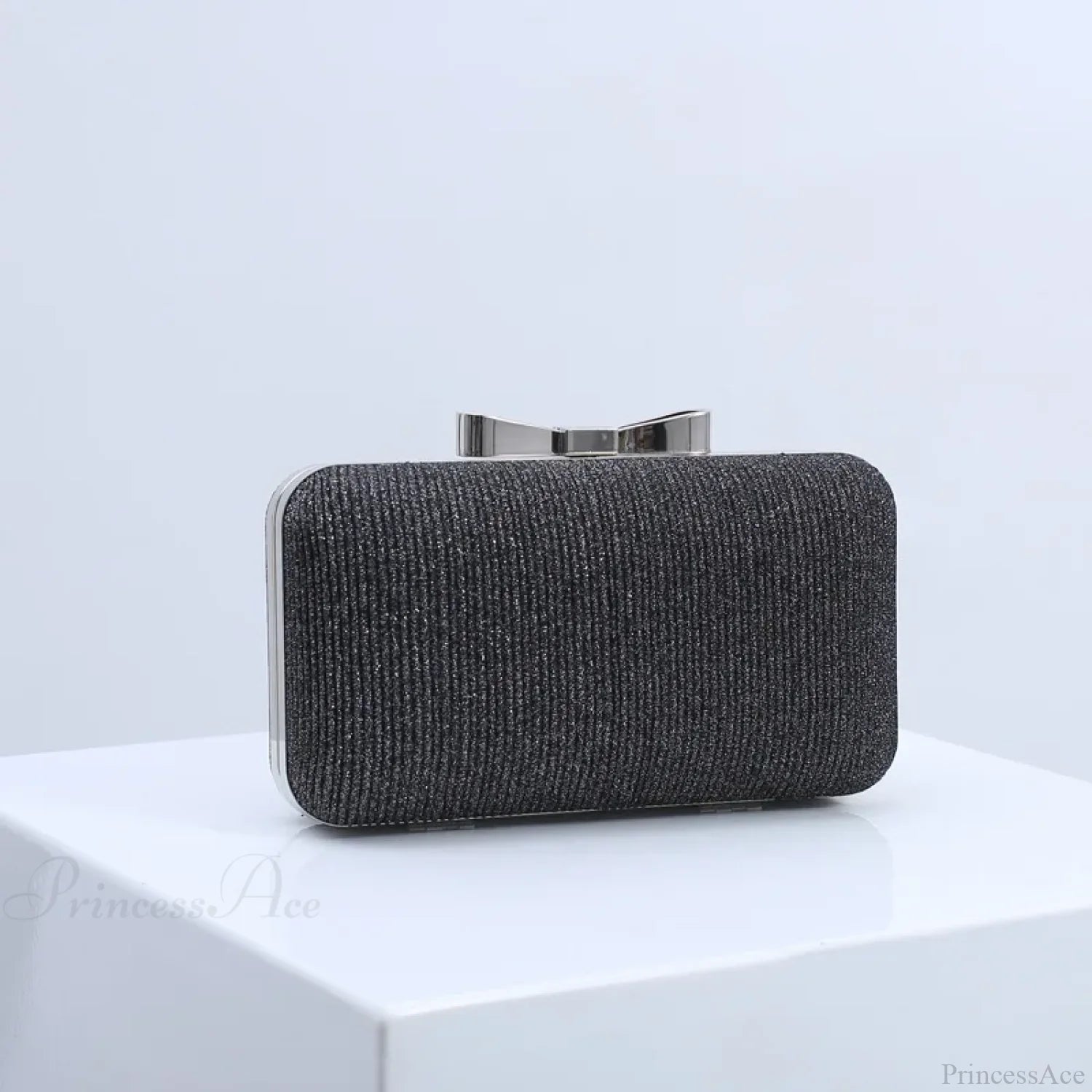 Sequined Banquet Evening Clutch Wristlet black grey wristlet-250126