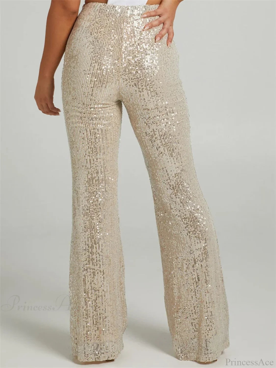 Sequined High Waist Slim Fit Flare Club Pant pant-250223