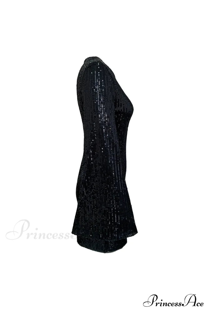 Sequins Flare Sleeve Dress Mini Dresses