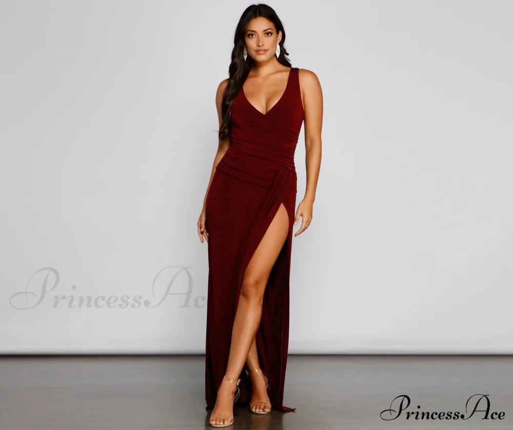 Serena Formal High Charming Slit Lurex Dress S.o. Long Dresses
