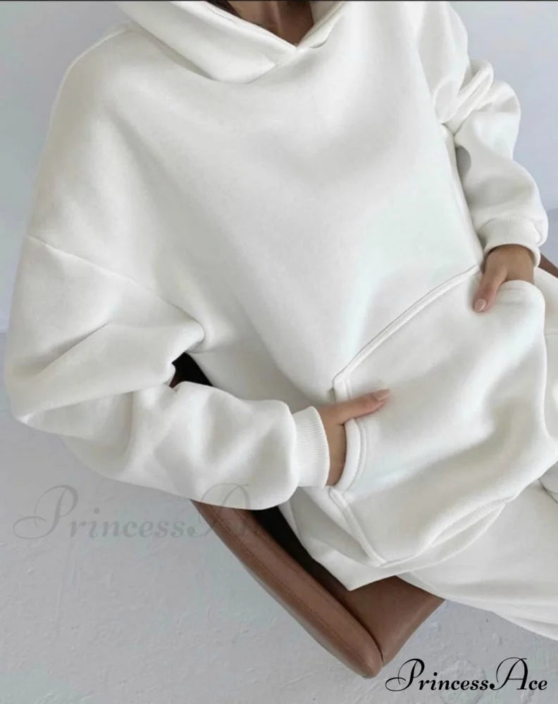 Set Autumn Tracksuit Spring Sweatshirt Wide Pants Top Women’s And Leg Hooded Casual Sportswear