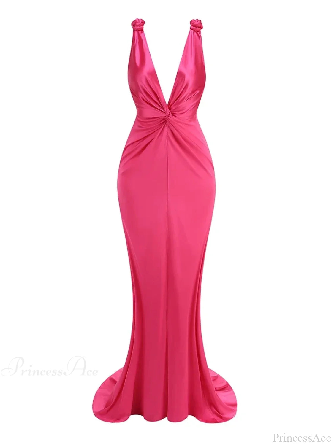 Sexy Braid Sling Deep V Neck Pleated Maxi Dress Women Christmas Party Pink 1 / Xs Dresses-L