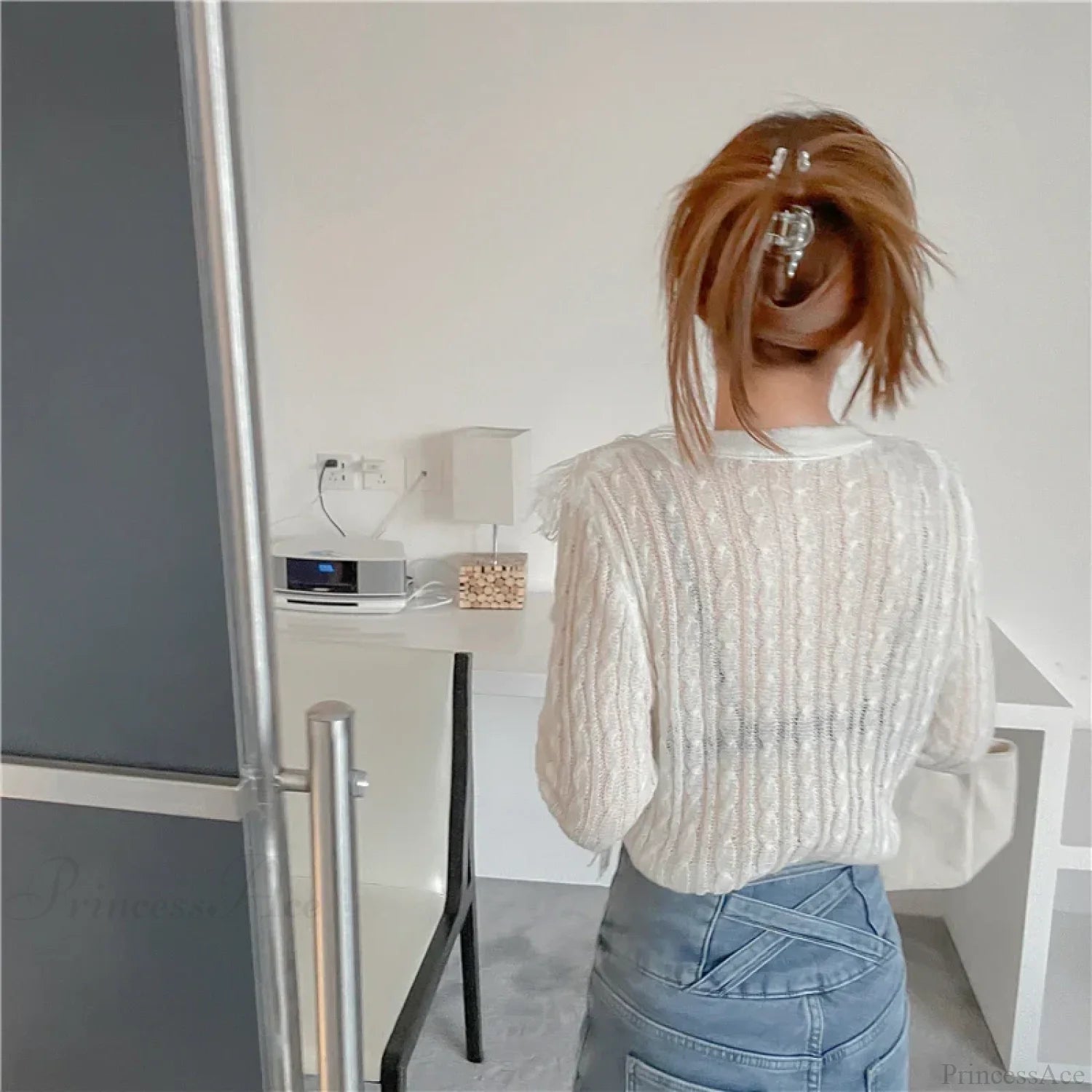 Sexy Embroidered Flower Knitted Blouse Party Blouse blouse-250126