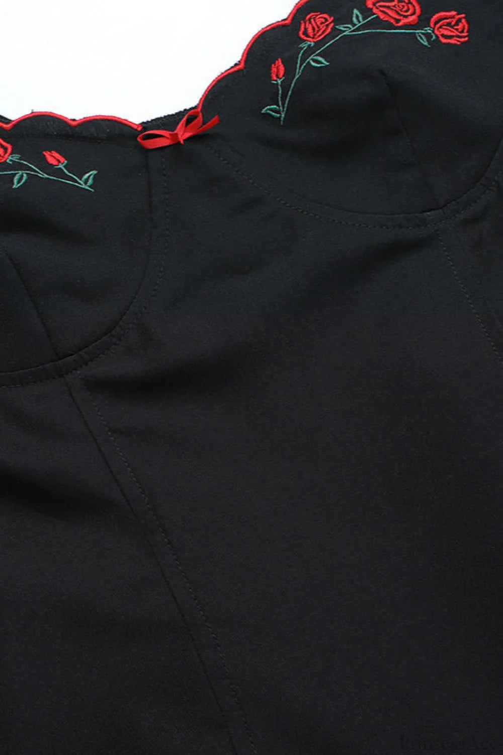 Sexy Embroidered Spaghetti Strap A Line Fitted Mini Dress