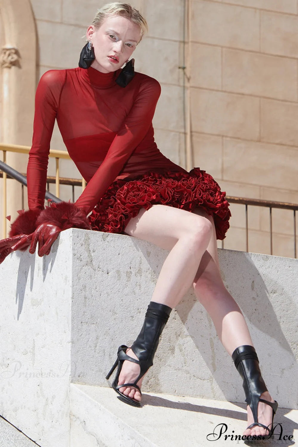 Sexy Mesh Sheer Bodycon Floral Party Dress