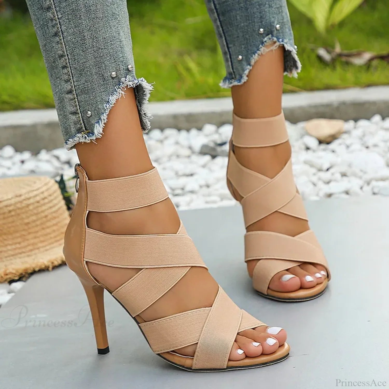 Sexy Peep-Toe Thin High Heel Shoes Women Sandals Elegant Square Head Glitter Shinning Party Sandal