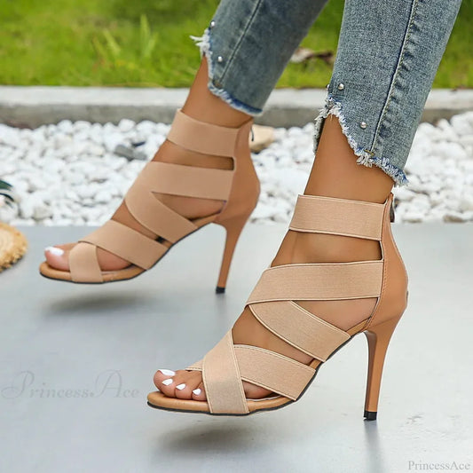 Sexy Peep-Toe Thin High Heel Shoes Women Sandals Elegant Square Head Glitter Shinning Party Sandal