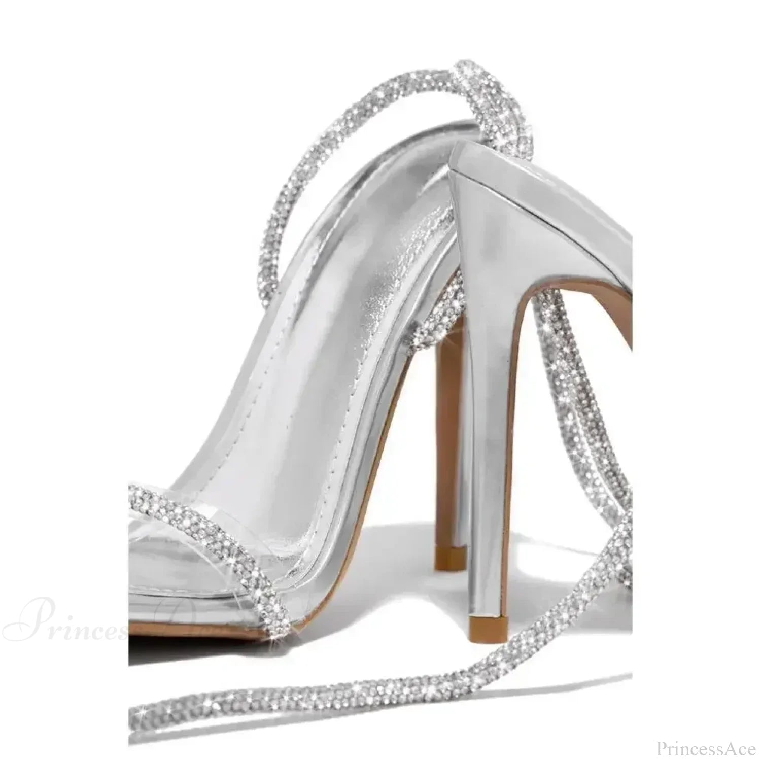 Sexy Peep Toe Women’s Stiletto Luxury Square Head Rhinestone Thin Band Strap Comfort Slim High