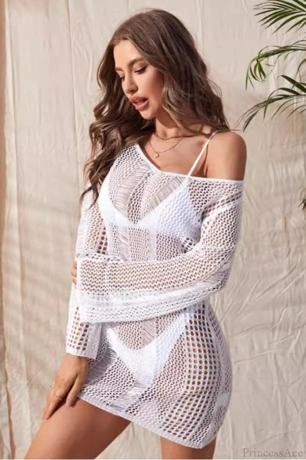 Sexy Sheer Chiffon V-Neck Blouse White / S