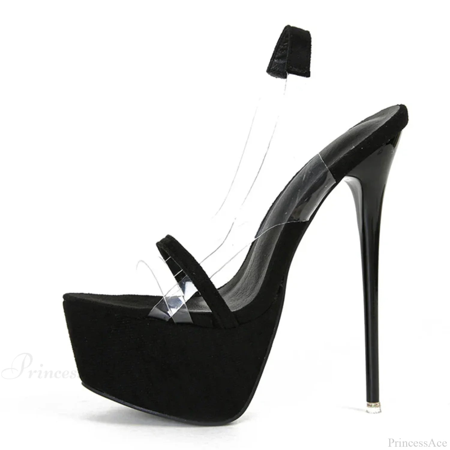 Sexy Snake-Print Back-Strap Platform Sandals Thick-Bottom Open-Toe Party Stripper Transparent High