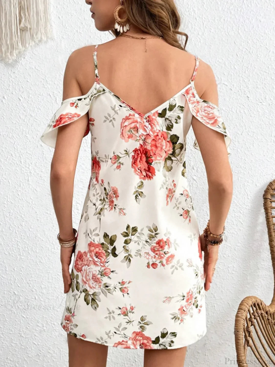 Sexy Strapless Printed Summer Floral Dress oldfloraldress-250126