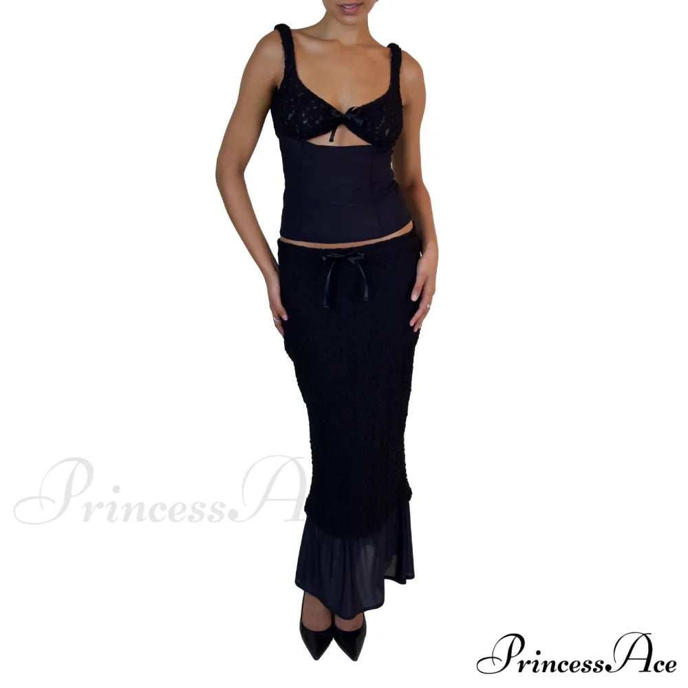 Sexy Y2K Sleeveless Slim Fit Stylish Elegant Trendy Classic Crop Top Black / S